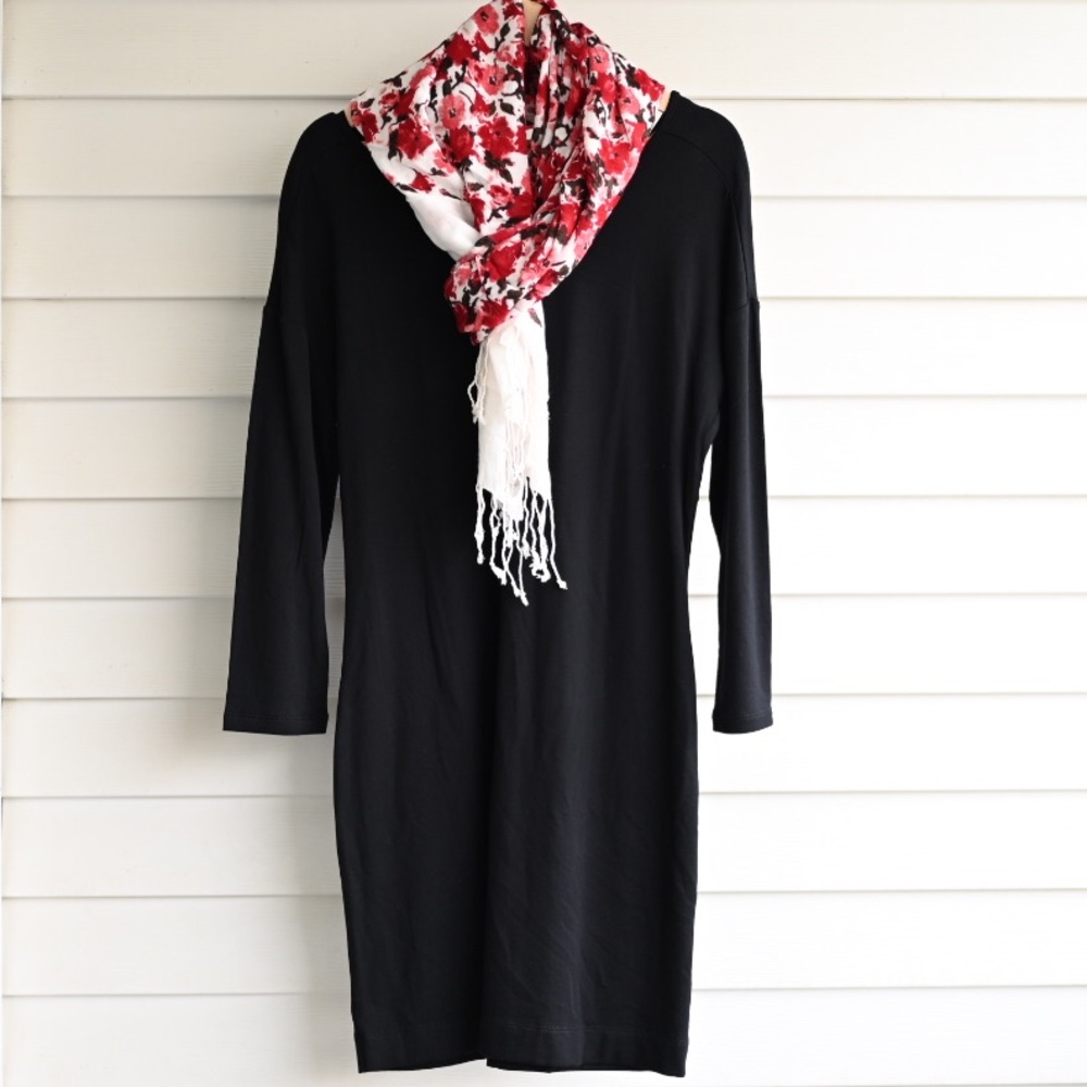 Loft black lounge dress, M